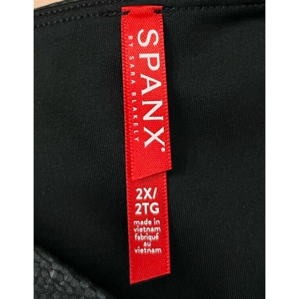 Spanx Faux‎ Python Leather Pebbled Gray Women's L… - image 4